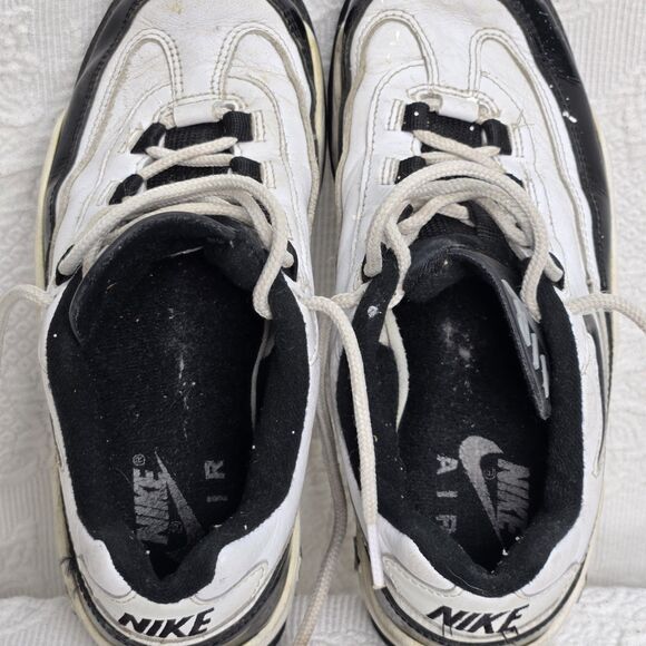 Vintage 90s Nike Air Black White Sneakers Size 7 Just Do It Swoosh Collectable - Picture 9 of 11